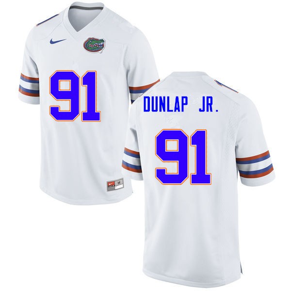 Men #91 Marlon Dunlap Jr. Florida Gators College Football Jerseys White